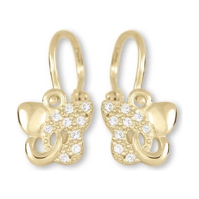 Soliter Detské motýlikovho náušnice zo žltého zlata 239 001 01005
