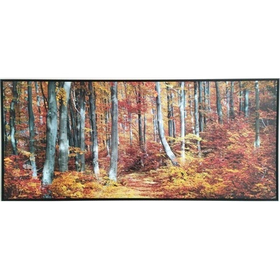 Bondecor Obraz na plátně v rámu "Podzim v lese" 134x59cm Barva: Přírodní rám