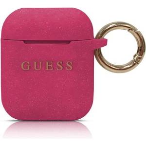 Guess Кейс Guess GUACCSILGLFU за AirPods, цикламен / цикламен Silicone Glitt (3700740463819)