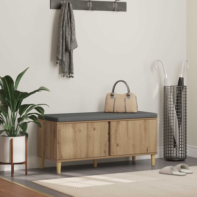 vidaXL Пейка за коридор с възглавница Артизан Дъб 100 x 38 x 46 см (891543)