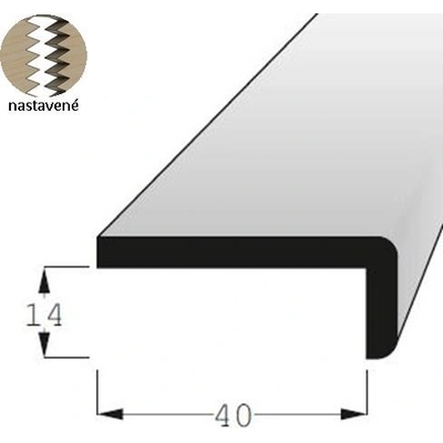 Lišta tvaru L 14x40mm, délka 240cm, nastavovaná