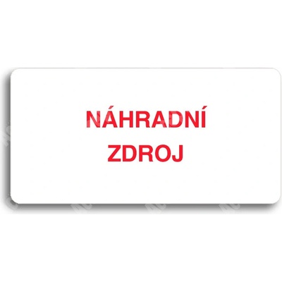 ACCEPT Piktogram NÁHRADNÍ ZDROJ - bílá tabulka - barevný tisk bez rámečku