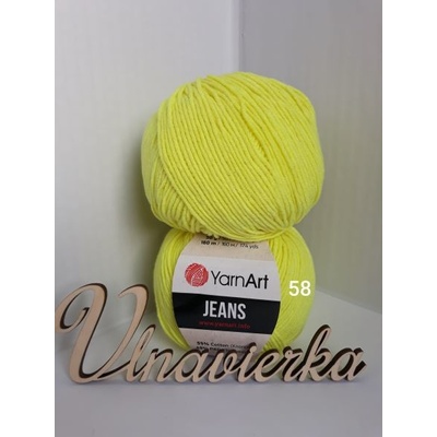 YarnArt Jeans 58 žltá neonová