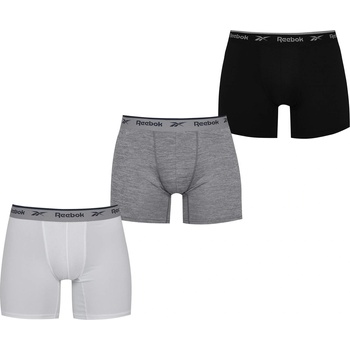 Reebok Мъжки боксерки Reebok 3 Pack Boxer Shorts Mens - Black/White/Grey