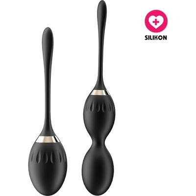 VšeNaSex.cz Silikonové venušiny kuličky Double Slim Ball Kit černé
