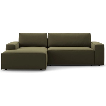 Micadoni Зелен кадифен разтегателен с място за съхранение ъглов диван (ляв ъгъл) Jodie - Micadoni (MIC_LCF_51_F1_JODIE2)