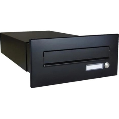 DOLS B-042 ČD-2 RAL9005 - poštová schránka na zamurovanie, s menovkou a zvončekovým tlačidlom, čierna