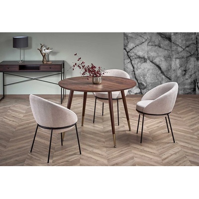 Halmar Кръгла трапезна маса domenico орех / златисто