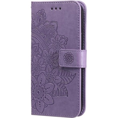 Калъф тип портмоне с цветя за Motorola Edge 60 5G/60 Fusion 5G - лилав