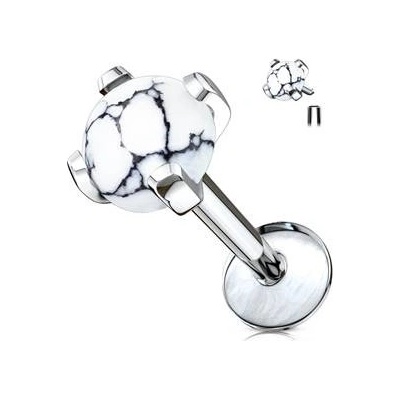 Šperky4U labreta piercing do brady howlit LB0002-HW