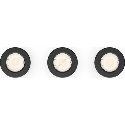 Philips - КОМПЛЕКТ 3x Вградено осветително тяло PERIDOT 1xGU10/7W/230V черно (P7284)