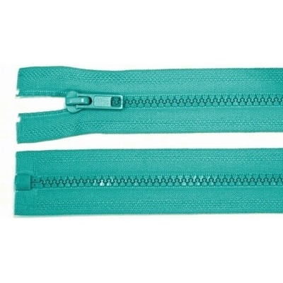 Zdrhovadlo zip kostěný 75 cm dělitelný tyrkys