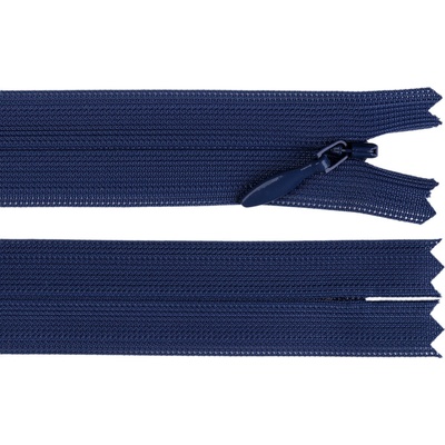 Spirálový zip skrytý YKK No 3 délka 50 cm dederon, střední, 388 modrá královská