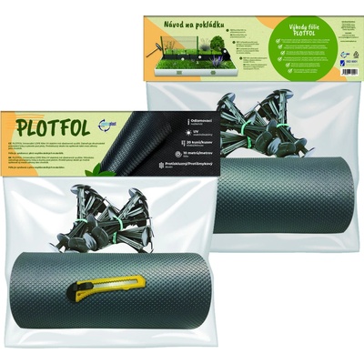 Fólia proti burine pod plot PLOTFOL, hrúbka 1,4 mm, šírka 25cm, dĺžka 10 m
