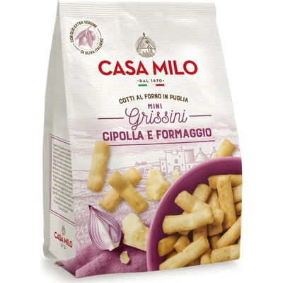Casa Milo mini grissini cibuľa a syr 8 ks 150 g