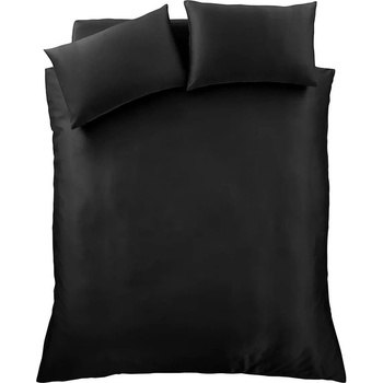 Catherine Lansfield Черно двойно сатенено спално бельо 200x200 cm Silky Soft - Catherine Lansfield (BD/55075/W/DQS/BK)