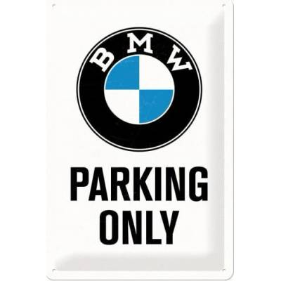 NOSTALGIC ART parkovacia ceduľa BMW white