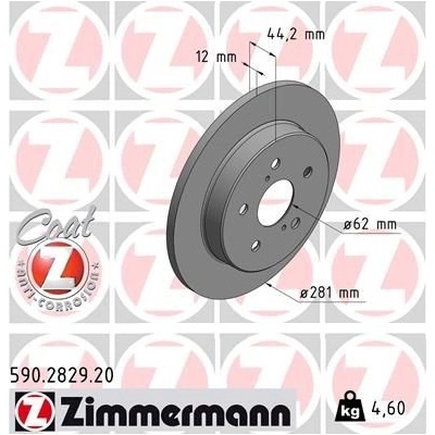 Brzdový kotúč ZIMMERMANN 590.2829.20