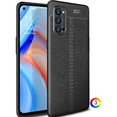OPPO Reno 4 Pro Удароустойчив Litchi Skin Калъф и Протектор