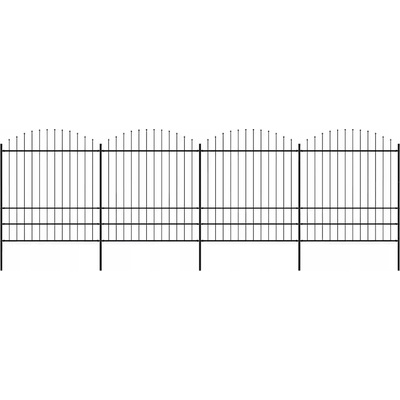 zahrada-XL Zahradní plot s hroty ocel (1,75–2) x 6,8 m černý