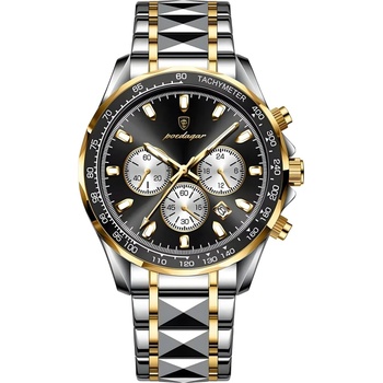 Poedagar Часовник poedagar st-35028 - Сребристо / Златно / Черно kp35028 (st-35028)