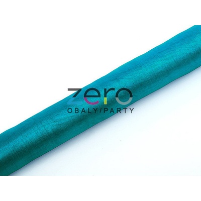 Organza 36 cm x 9 m - tyrkysová (neobšitá)