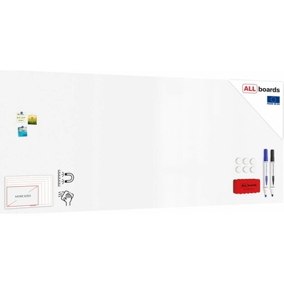 ALLboards Magnetická tabule SLIMboard bezrámová smazatelná za sucha 300 x 120 cm PME300x120