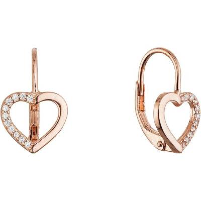 Pavona Pozlacené stříbrné náušnice srdce 11716.1 rose gold