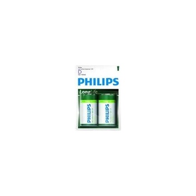 Philips R20L2B/10 Batteries PHILIPS Zinc-Chloride R20 1.5V Longlife 2 Pcs. Blister (R20L2B/10)