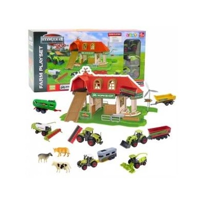 LeanToys Farm Barn Tractors Figures Animals Set 42 pcs