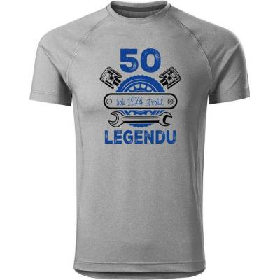 Dobrý Triko pánské funkční tričko s potiskem 50 let legenda Tmavě šedý melír – Hledejceny.cz