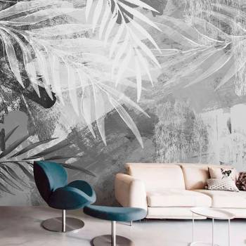 Image 1 of Art gift Фототапет - Бели палмови листа