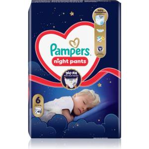 Pampers Night Pants Size 6 еднократни пелени гащички за нощ 40 бр