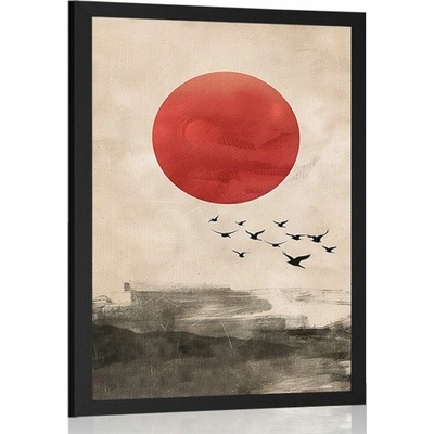 Plagát japandi kúzlo červeného mesiaca