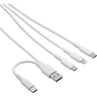Akyga AK-USB-52 USB-C ® zástrčka USB-A zástrčka Apple Lightning konektor USB Micro-B zástrčka 1,2m bílý