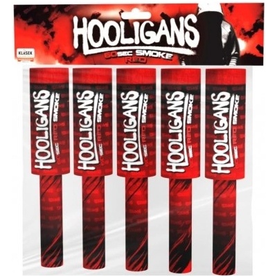 Hooligans dýmová pochodeň červená 5 ks