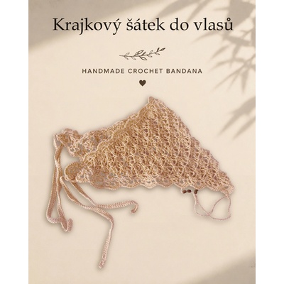 Maliso šátek do vlasů bandana z přírodní bavlny broskvová