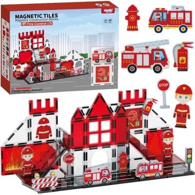 Woopie toys Magnetická stavebnica Hasičská stanica 48 ks