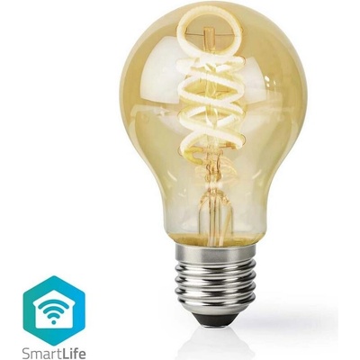 Nedis Wi-Fi chytrá LED žiarovka s vláknem/ E27/ A60/ 4,9W/ 230V/ 360lm/ teplá až studená biela/ stmívatelná/ zlatá