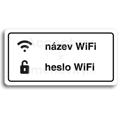 ACCEPT Piktogram WiFi - bílá tabulka - černý tisk
