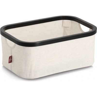 ZELLER Úložný kôš krémový polyester/bambus 38 x 26 x 16 cm