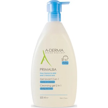 ADERMA Нежен измиващ гел За коса и тяло , A-Derma Primalba Cleansing Gel 2 In 1 500ml