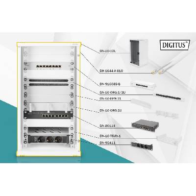 DN-10-SET-3 шкаф за монтиране на апаратура 12U Поставка монтирана в стена Сив (DN-10-SET-3)