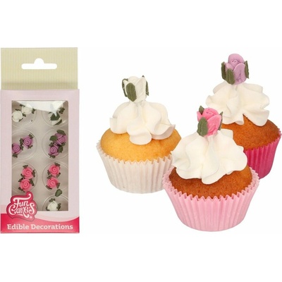FunCakes cukrové zdobení barevné růžičky mini 16 ks
