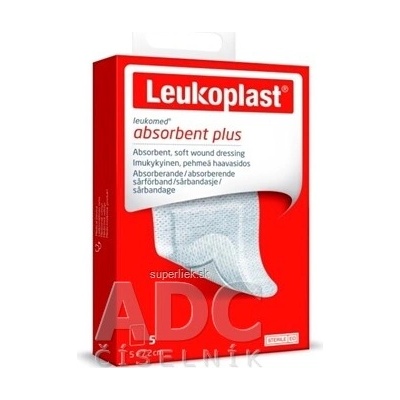 LEUKOPLAST LEUKOMED absorpčná náplasť na rany, 5x7,2 cm, 1x5 ks