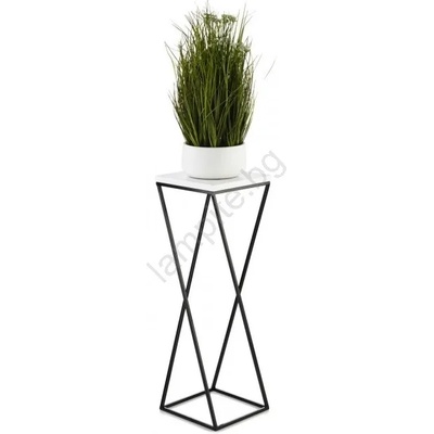HowHomely Стойка за цветя LOFT 70x24 см черен/бял (DD0419)