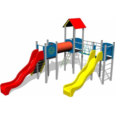 Playground veľká multifunkčná zostava dve šmýkačky 4U307K-15