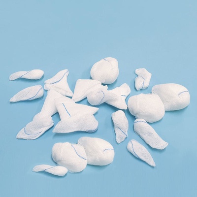 Zarys Tampon z gázy sterilní, 17nit., 4vr., 15 cm x 15 cm , kulatý s RTG nití, Tupfer lux S, 10 ks