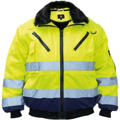 Korntex KXPJ Oslo Hi-Vis pilotná bunda žltá-modrá navy