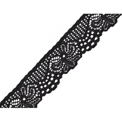 Prima-obchod Elastická krajka šíře 30 mm, barva 4 černá